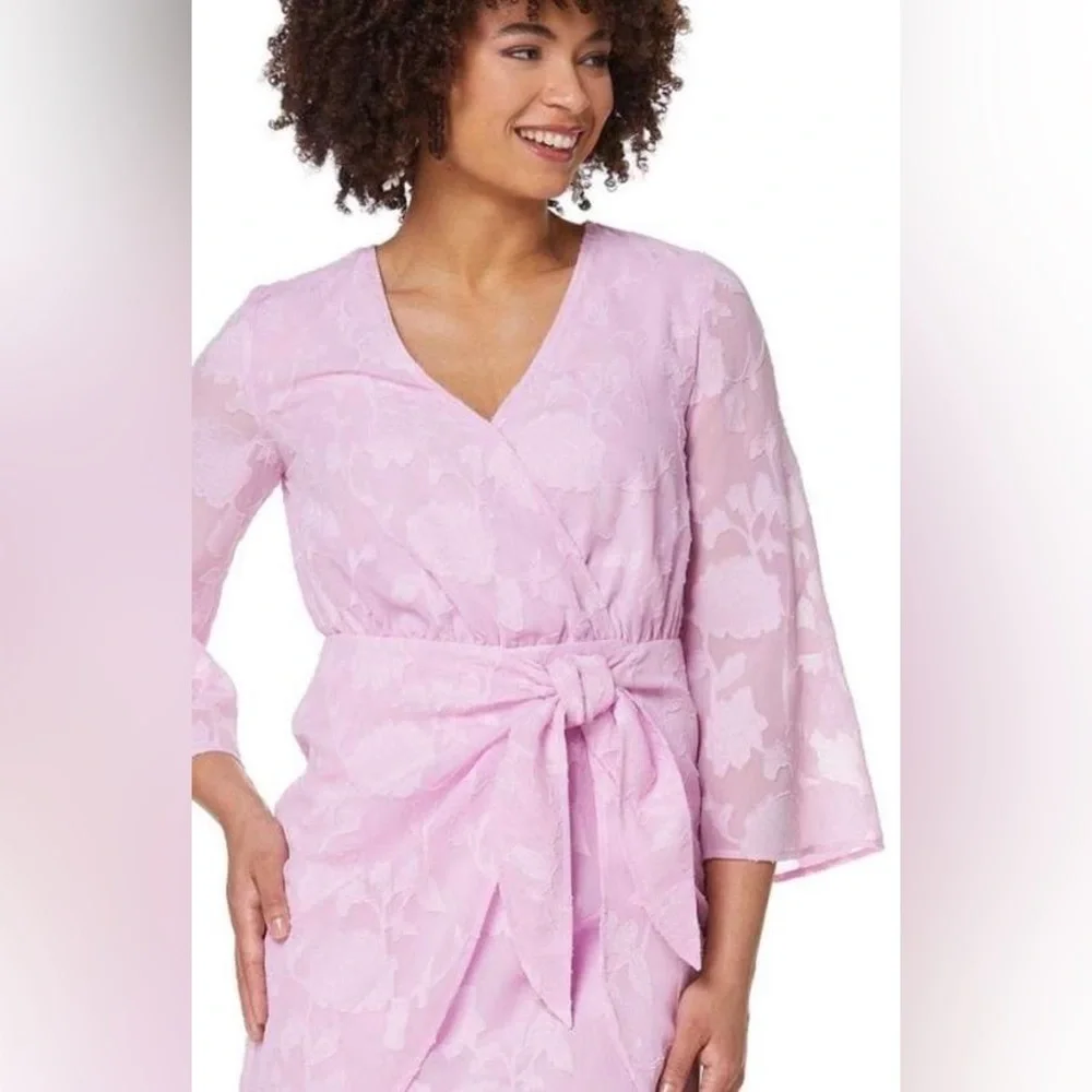 Cato Light Pink Floral Wrap Dress